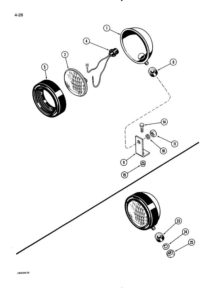 Схема запчастей Case IH 1620 - (4-28) - GRAIN TANK LIGHT (06) - ELECTRICAL