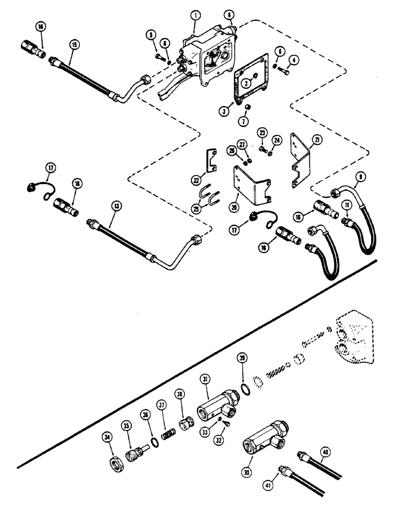 Схема запчастей Case IH 1175 - (184) - BREAK-AWAY COUPLING AND LINES, PRESSURE COUPLINGS (08) - HYDRAULICS