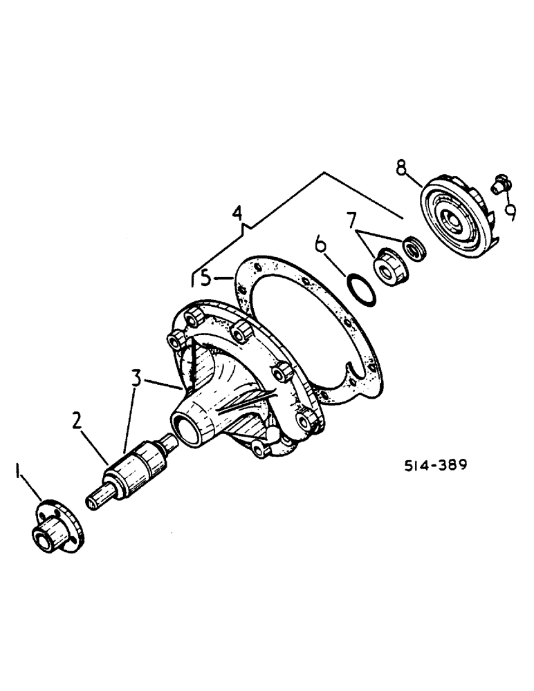 Схема запчастей Case IH 385 - (0F01-2) - WATER PUMP Power