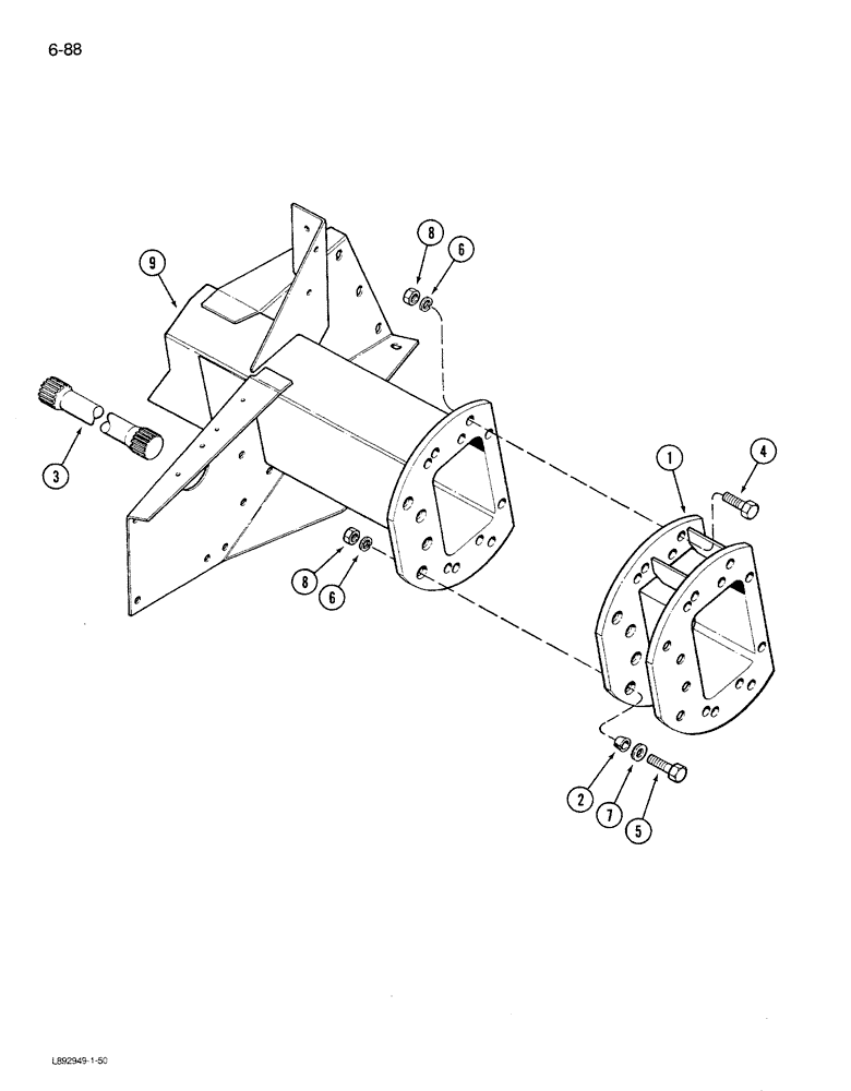 Схема запчастей Case IH 1680 - (6-088) - AXLE EXTENSION, SHORT (03) - POWER TRAIN