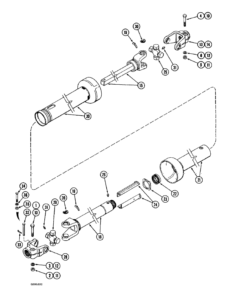 Схема запчастей Case IH 1682 - (9-006) - PTO KNUCKLE SHAFT (09) - CHASSIS ATTACHMENTS