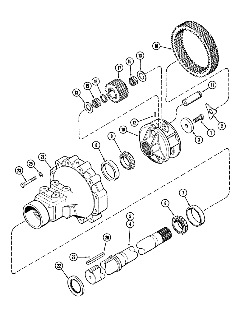 Схема запчастей Case IH 1896 - (6-202) - REAR AXLE, HOUSING AND PLANETARY GEARS, 96 INCH LONG (2438 MM) 3-7/8 INCH (98 MM) DIAMETER (06) - POWER TRAIN