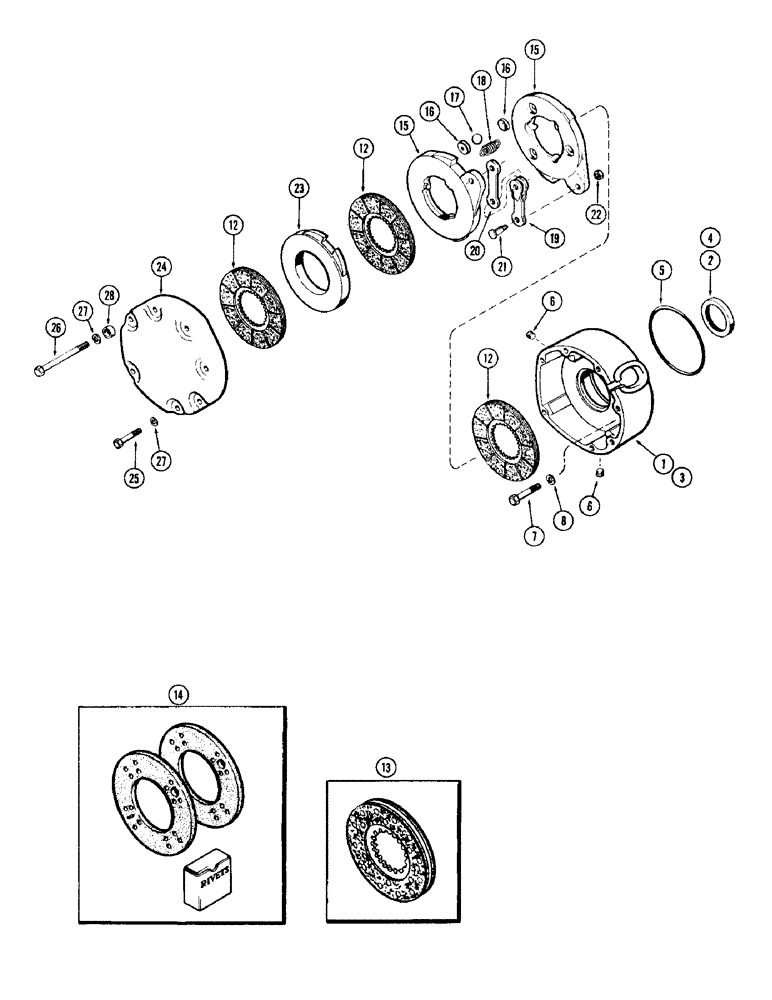 Схема запчастей Case IH 930-SERIES - (113A) - BRAKES, USED PRIOR TO TRANSMISSION SERIAL NUMBER 2234271 (07) - BRAKES