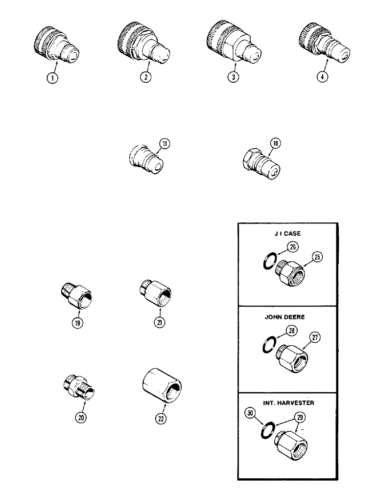 Схема запчастей Case IH 1370 - (381A) - QUICK DISCONNECT ADAPTERS (09) - CHASSIS/ATTACHMENTS
