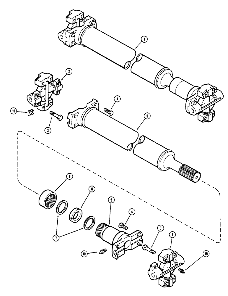 Схема запчастей Case IH 2670 - (280) - P.T.O. DRIVE SHAFT ASSEMBLY (08) - HYDRAULICS