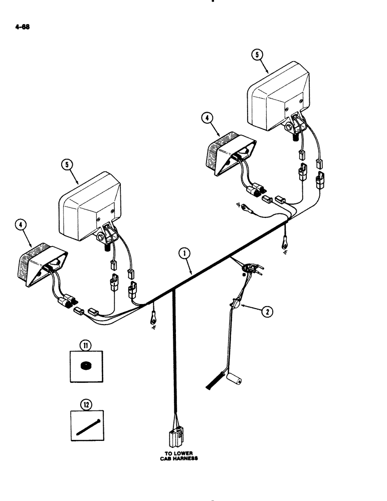 Схема запчастей Case IH 2294 - (4-068) - REAR COMPONENT HARNESS (04) - ELECTRICAL SYSTEMS