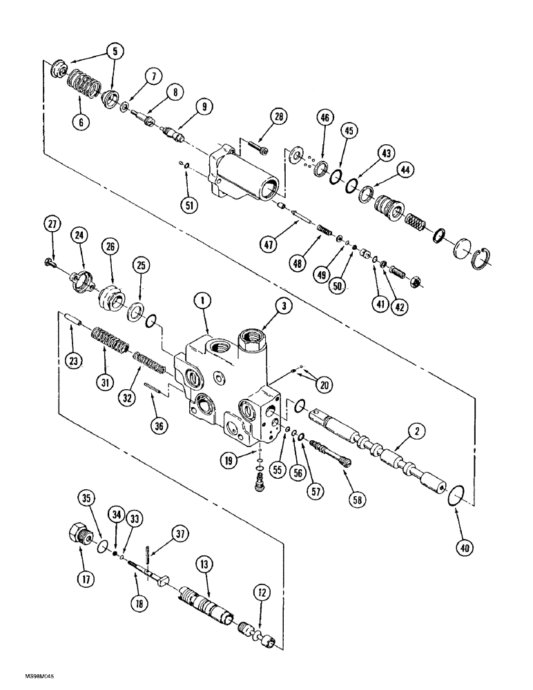 Схема запчастей Case IH 9380 QUADTRAC - (8-048) - HYDRAULIC REMOTE VALVE SECTION, SECOND AND THIRD SECTIONS WITH B PORT LOAD LOCK AND FLOAT (08) - HYDRAULICS