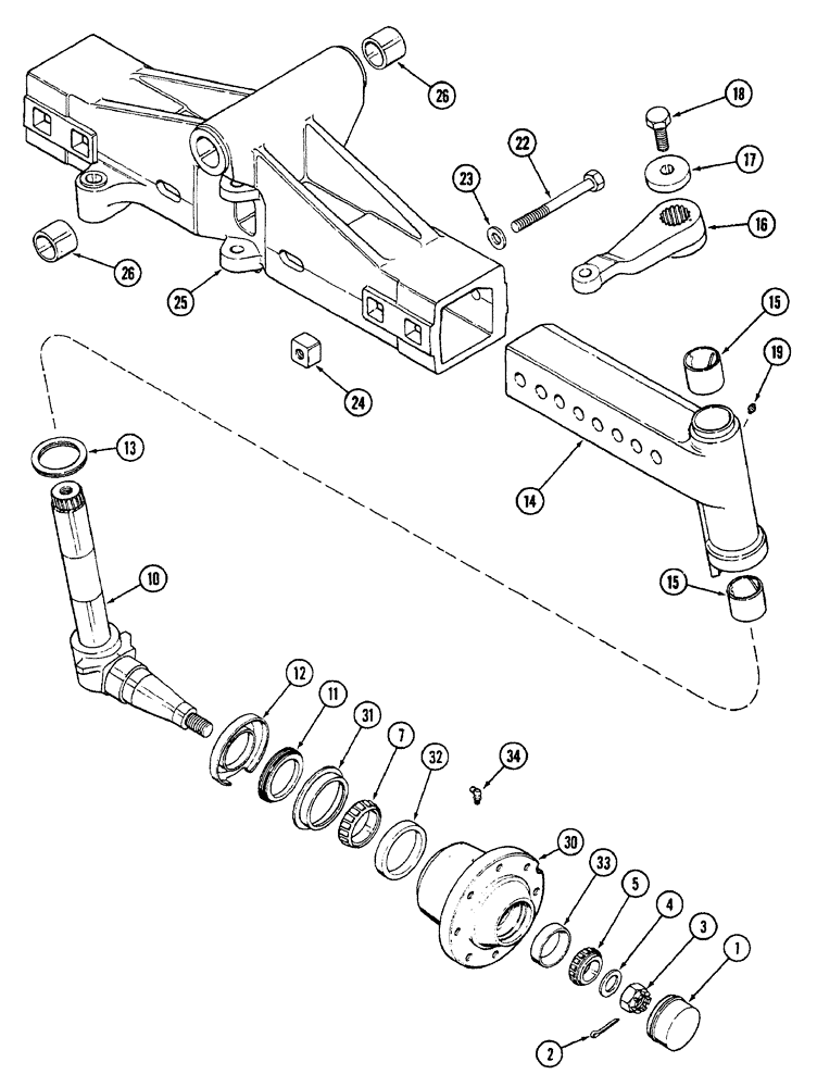 Схема запчастей Case IH 7240 - (5-028) - ADJUSTABLE FRONT AXLE, SPINDLE AND WHEEL HUB (05) - STEERING