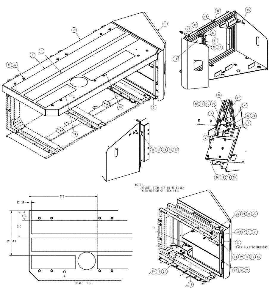 Схема запчастей Case IH TITAN 3020 - (04-015) - WALKWAY GROUP, CS Frame & Suspension