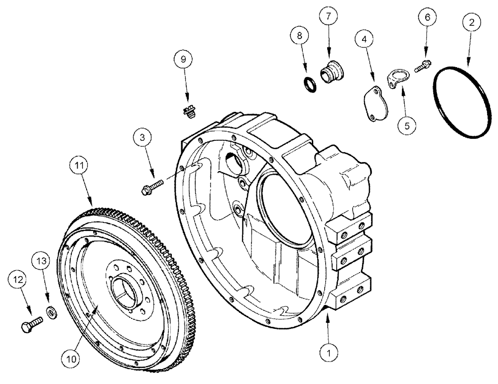 Схема запчастей Case IH 3185 - (03-020) - FLYWHEEL AND HOUSING (01) - ENGINE