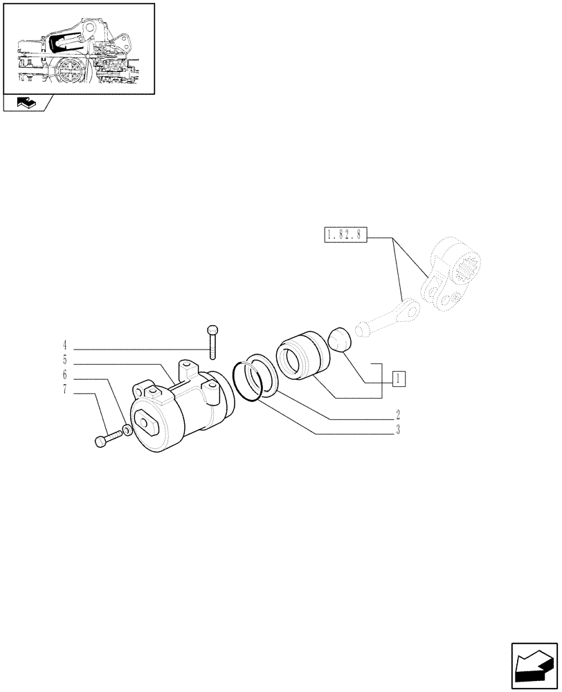 Схема запчастей Case IH FARMALL 60 - (1.82.6) - CYLINDERS AND PISTON (07) - HYDRAULIC SYSTEM