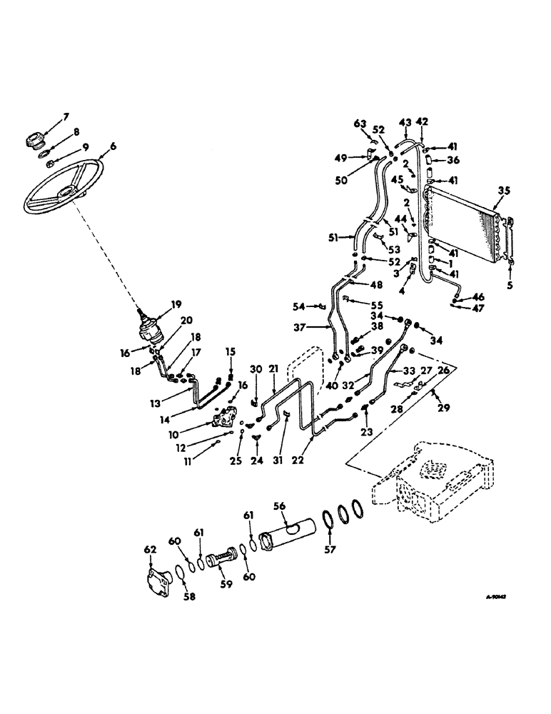 Схема запчастей Case IH 756 - (J-03) - STEERING MECHANISM, POWER STEERING, FARMALL TRACTORS Steering Mechanism