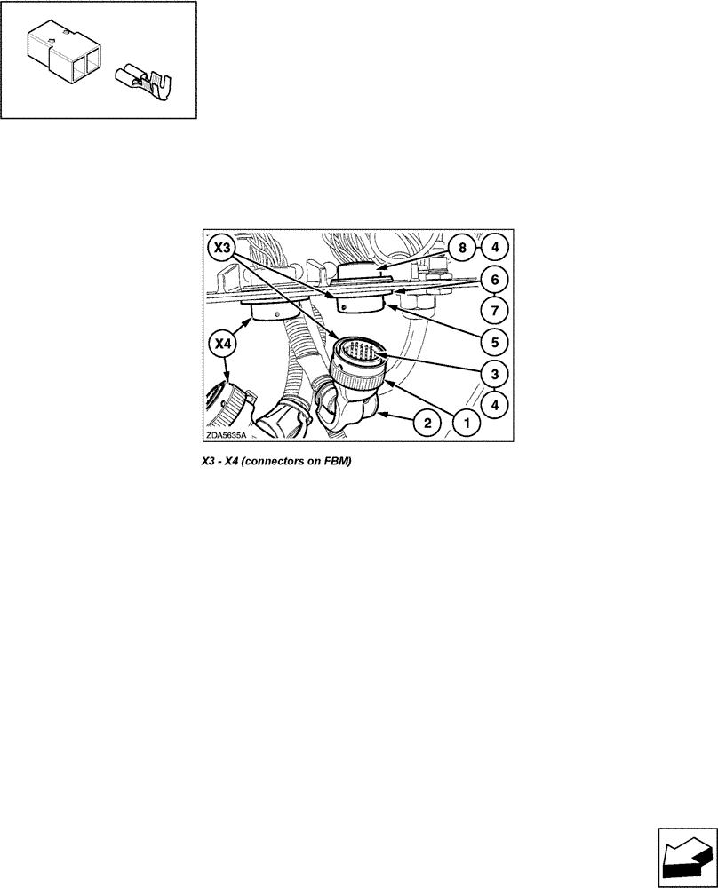 Схема запчастей Case IH LBX431R - (06.63[01]) - CONNECTORS: X3 - X4 (06) - ELECTRICAL SYSTEMS