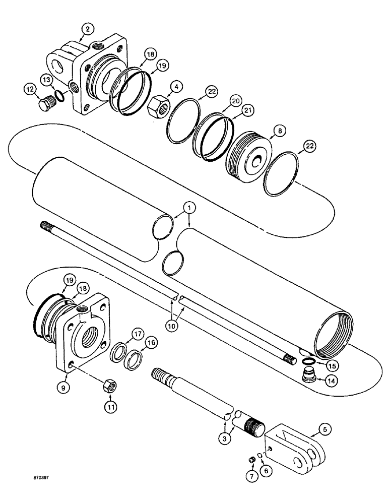 Схема запчастей Case IH 4900 - (8-16) - PRIMARY WING FRAME DEPTH CONTROL CYLINDER (08) - HYDRAULICS