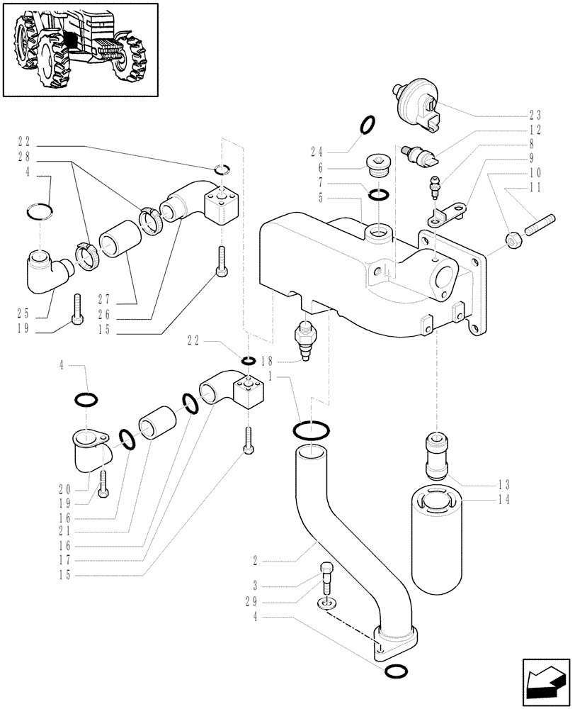 Схема запчастей Case IH MXU110 - (1.32.8[01]) - PUMPS FOR HYDRAULIC SYSTEM AND LIFT (03) - TRANSMISSION