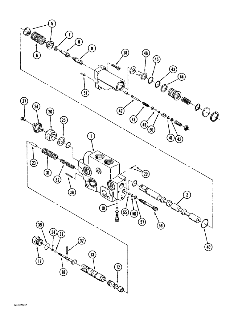 Схема запчастей Case IH 9370 - (8-054) - HYDRAULIC REMOTE VALVE SECTION, FIRST SECTION WITH PRIORITY AND FLOAT (08) - HYDRAULICS