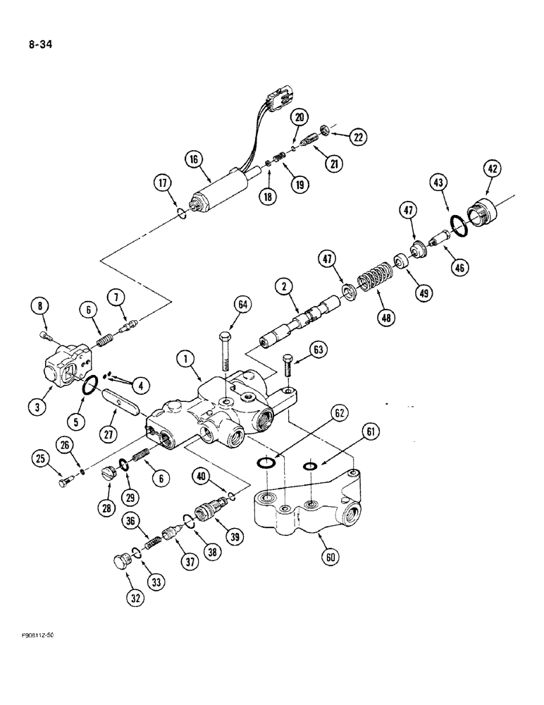 Схема запчастей Case IH 9280 - (8-34) - HITCH VALVE ASSEMBLY (08) - HYDRAULICS