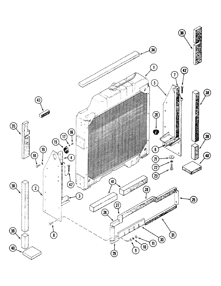 Схема запчастей Case IH 4694 - (2-002) - RADIATOR SUPPORTS AND SEALS, 504BDTI DIESEL ENGINE (02) - ENGINE