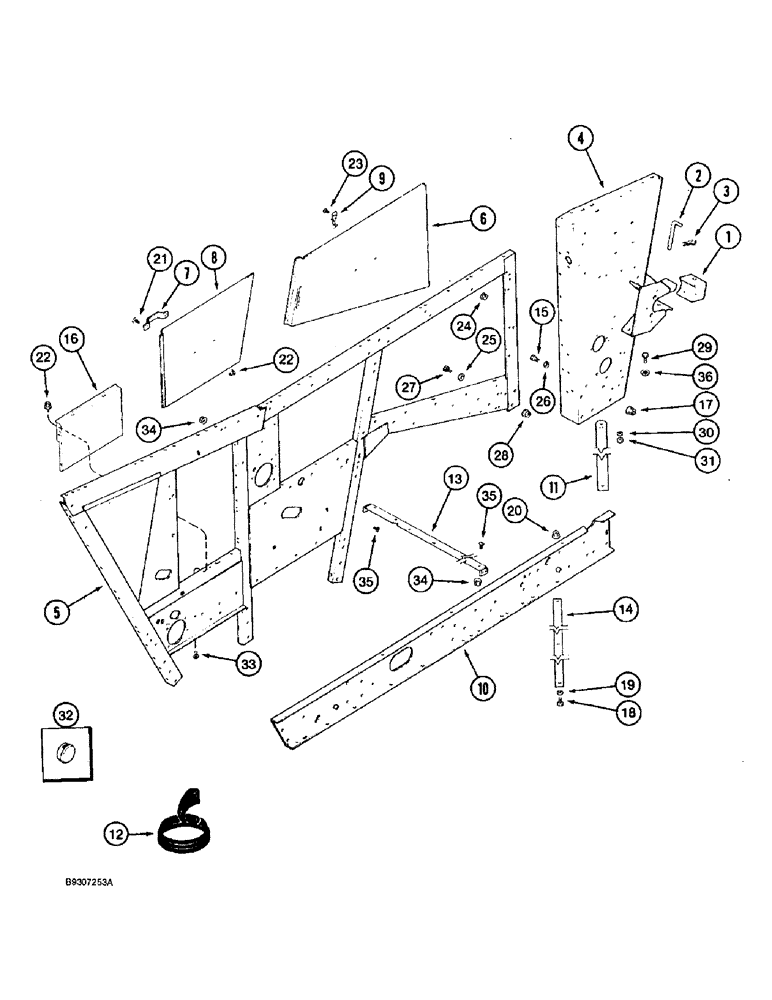 Схема запчастей Case IH 1688 - (9H-06) - LEFT SIDE SEPARATOR DOORS, SIDE AND SUPPORTS (12) - CHASSIS