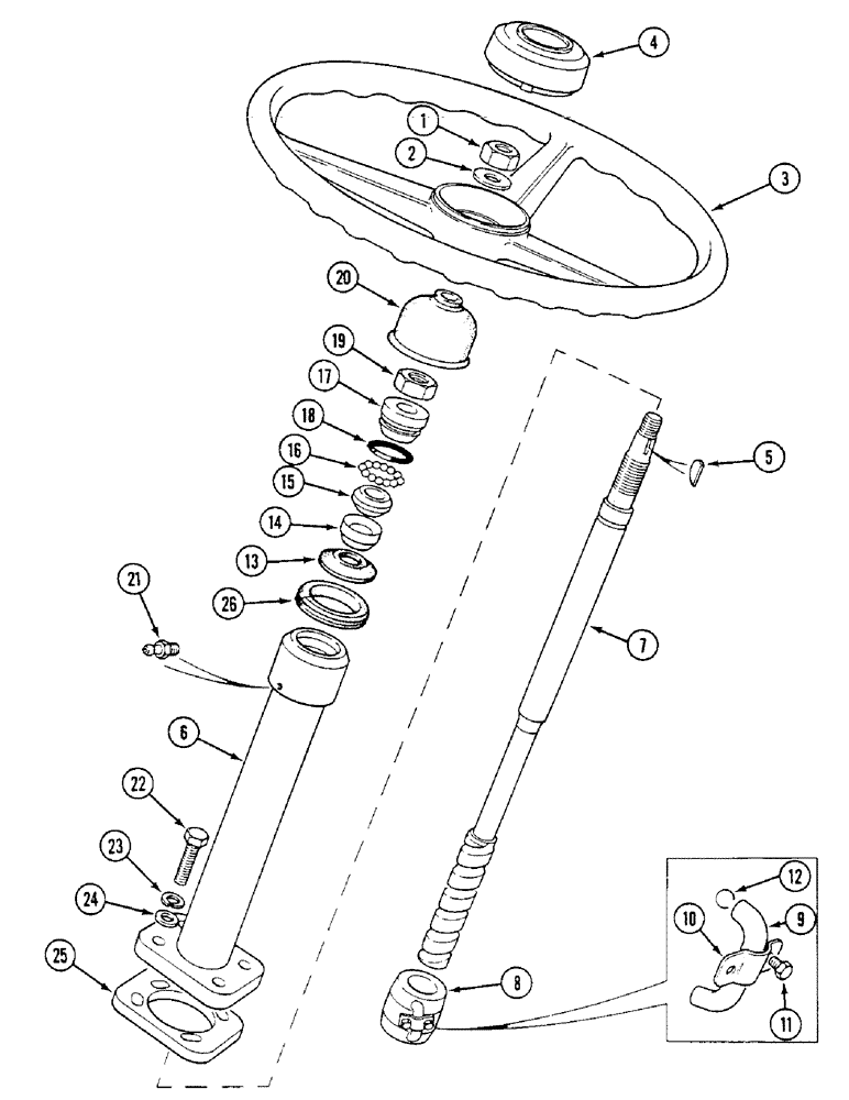 Схема запчастей Case IH 1294 - (5-084) - STEERING COLUMN, MANUAL STEERING, NOT NORTH AMERICA (05) - STEERING