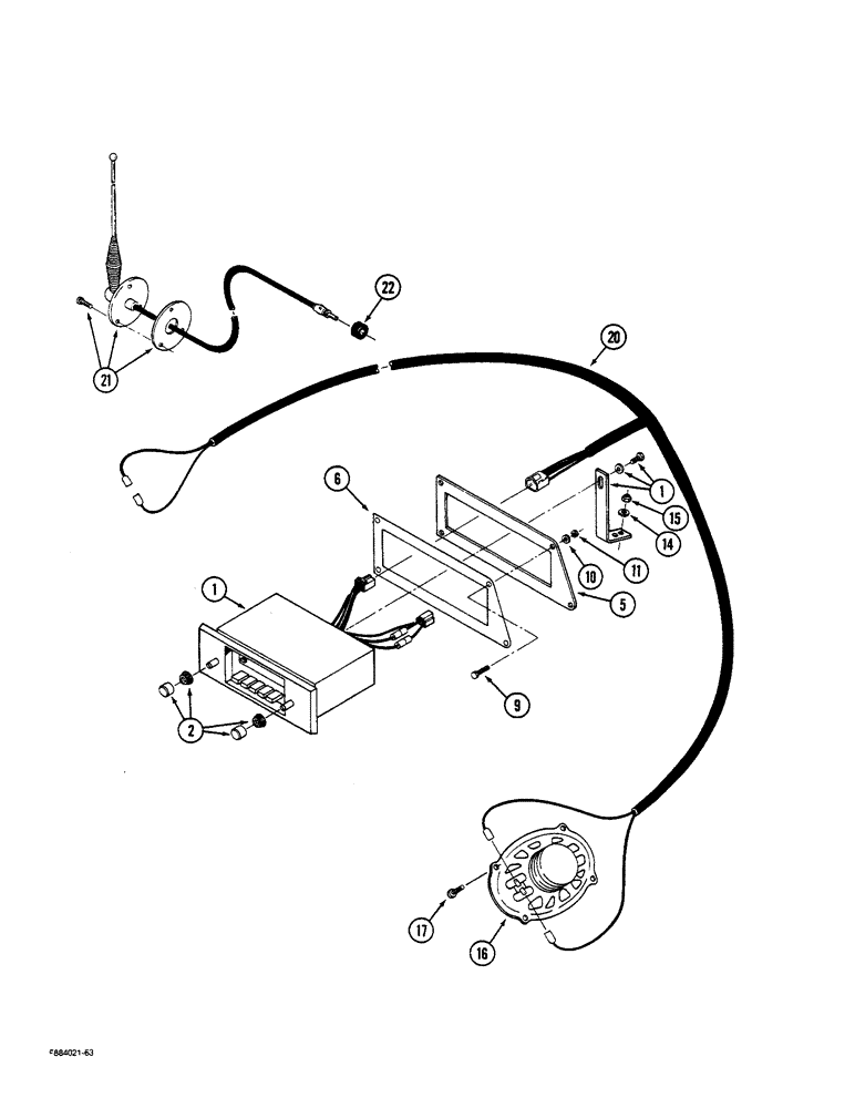 Схема запчастей Case IH STEIGER - (4-44) - RADIO AND SPEAKERS (04) - ELECTRICAL SYSTEMS