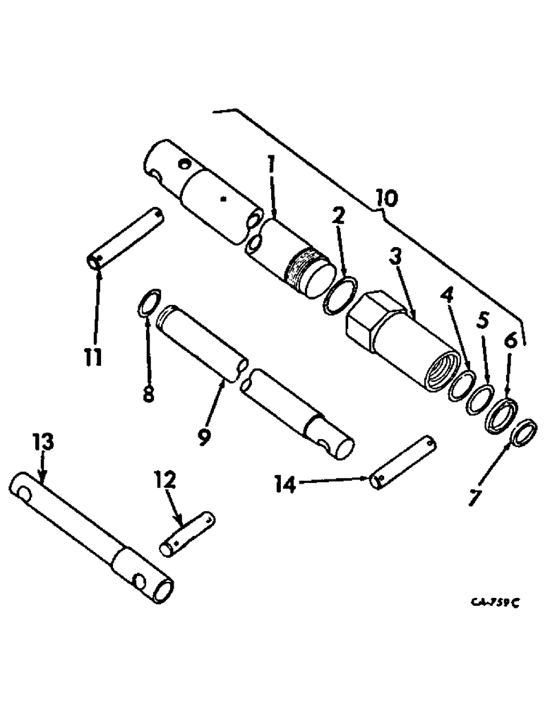 Схема запчастей Case IH 715 - (10-24) - HYDRAULICS, PLATFORM HYDRAULIC LIFT CYLINDER AND EXTENSION, SERIAL NO. 8000 AND BELOW (07) - HYDRAULICS