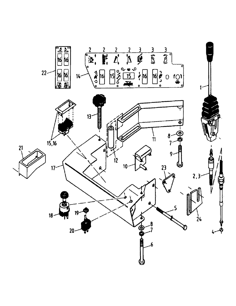 Схема запчастей Case IH 7000 - (A11-07) - MECHANICAL CABIN CONTROLS Mainframe & Functioning Components