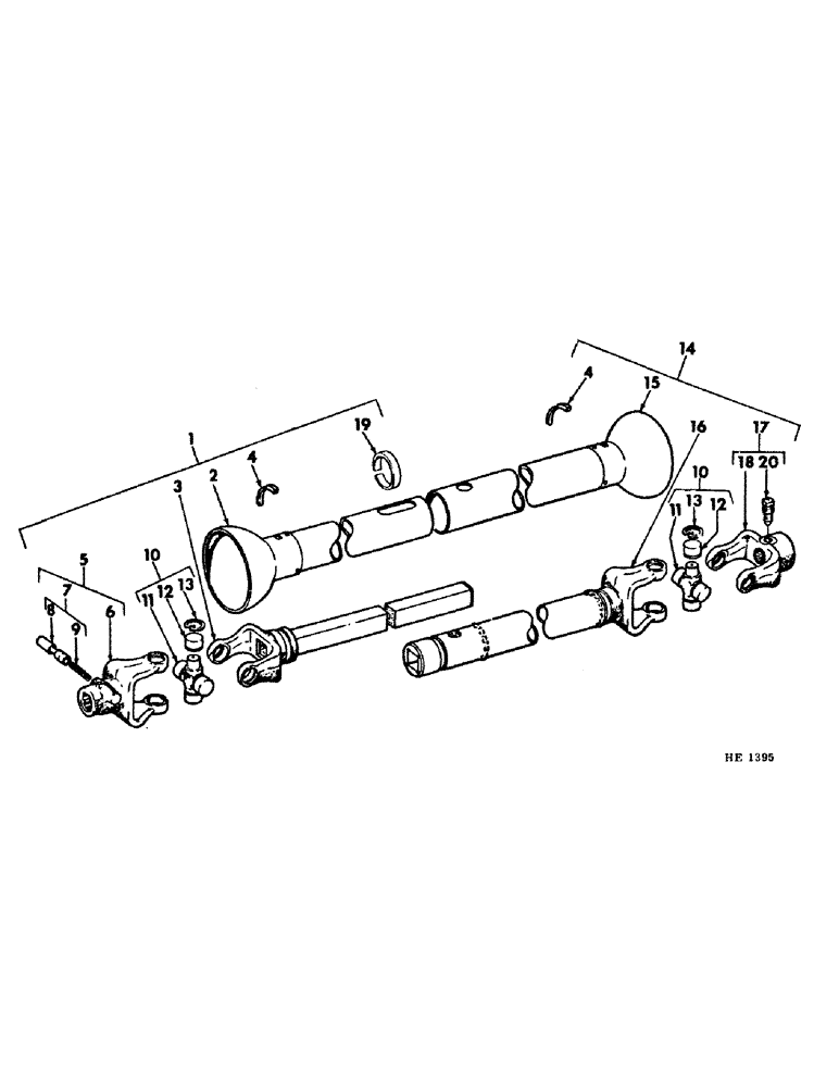 Схема запчастей Case IH 1290 - (14) - FRONT UNIVERSAL, HAYES DANA, OPT W/FRONT UNIVERSAL REX CHAIN BELT INC 