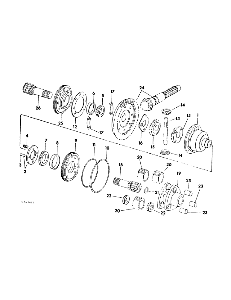 Схема запчастей Case IH 464 - (07-06) - DRIVE TRAIN, DIFFERENTIAL AND CONNECTIONS (04) - Drive Train