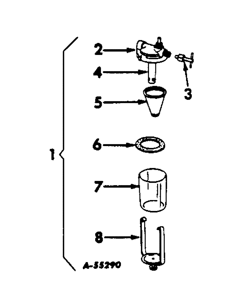 Схема запчастей Case IH 460 - (047) - FUEL SYSTEM, FUEL STRAINER AND WATER TRAP (02) - FUEL SYSTEM