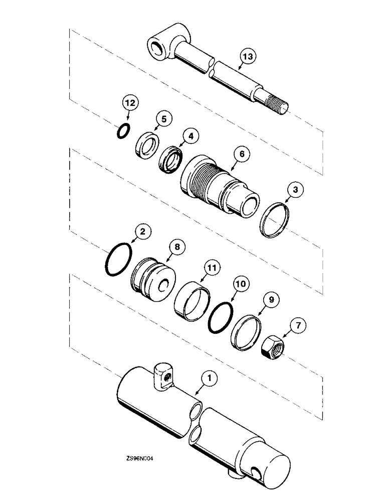 Схема запчастей Case IH 2250 - (2-56) - BOOM CYLINDER, 2-1/2 INCH BORE X 28-3/16 INCH STROKE 