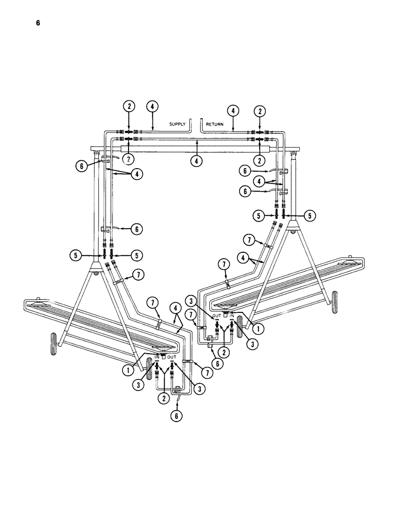 Схема запчастей Case IH 96 - (06) - DUAL RAKE CIRCUIT, 2 SWATHS INTO 1 ROLL, 96 AND 97 HYDRAULIC RAKE 