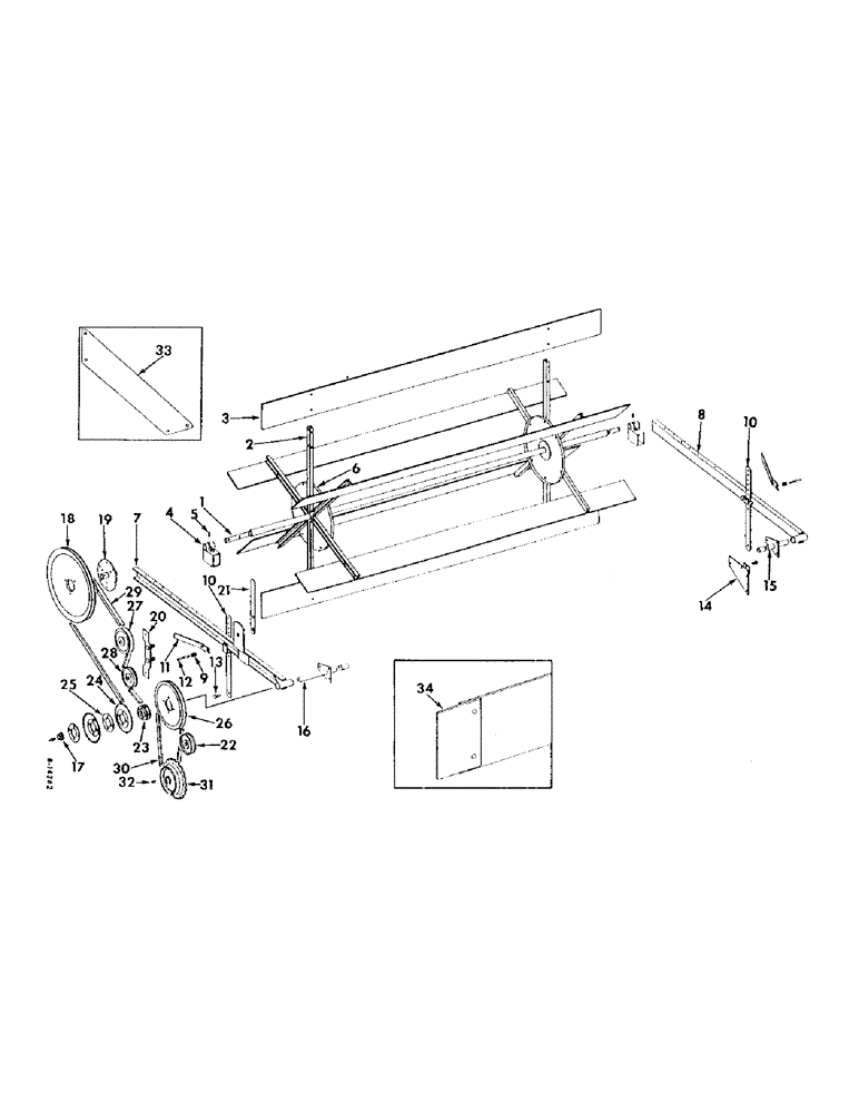 Схема запчастей Case IH 82 - (22) - REEL, REEL SUPPORTS, REEL DRIVE AND REEL GUARDS (58) - ATTACHMENTS/HEADERS