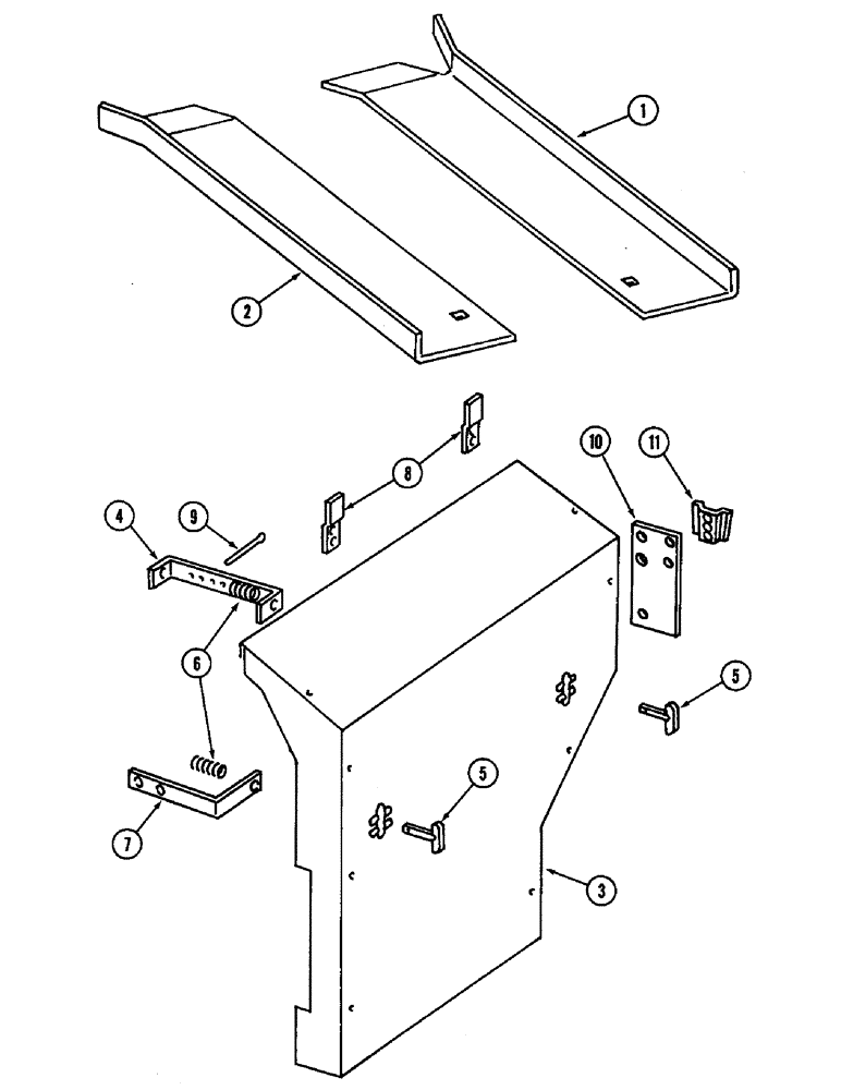 Схема запчастей Case IH 575 - (9-46) - APRON CHAIN GUIDE AND REAR DRIVE SHIELD, APRON CHAIN GUIDE (09) - CHASSIS/ATTACHMENTS