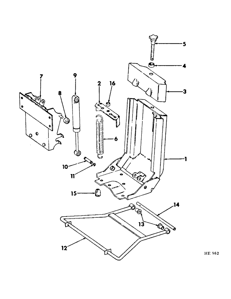 Схема запчастей Case IH 210 - (M-03) - SEAT, OPERATORS PLATFORM AND MISCELLANEOUS, OPERATORS SEAT SUSPENSION, BOSTRUM (10) - OPERATORS PLATFORM