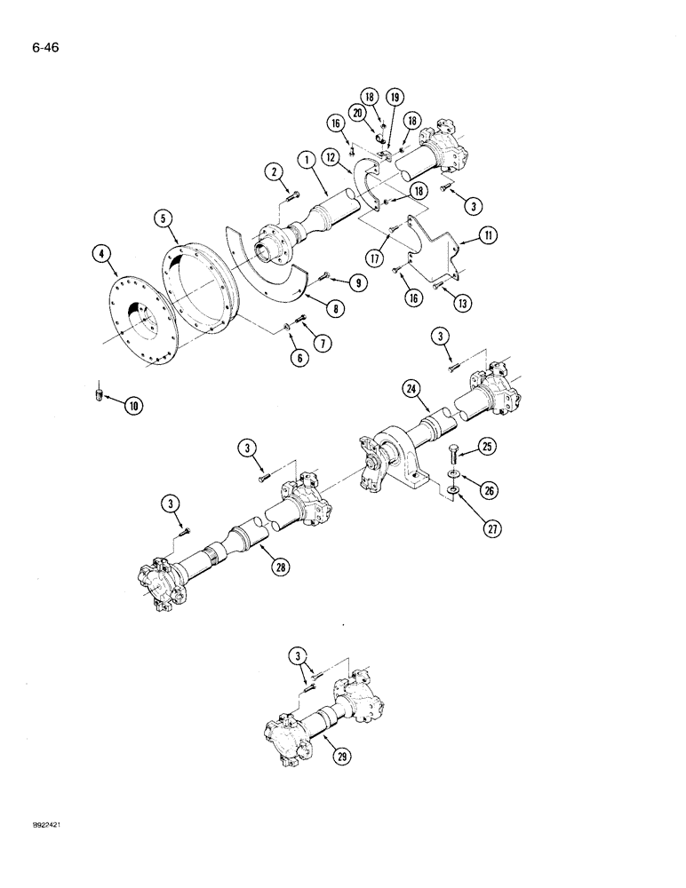 Схема запчастей Case IH 9210 - (6-046) - DRIVE SHAFT MOUNTING (06) - POWER TRAIN