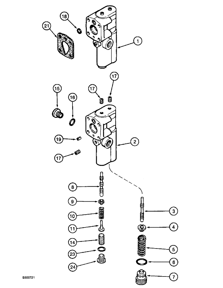 Схема запчастей Case IH 2055 - (8-14) - HYDRAULIC PUMP COMPENSATOR (07) - HYDRAULICS