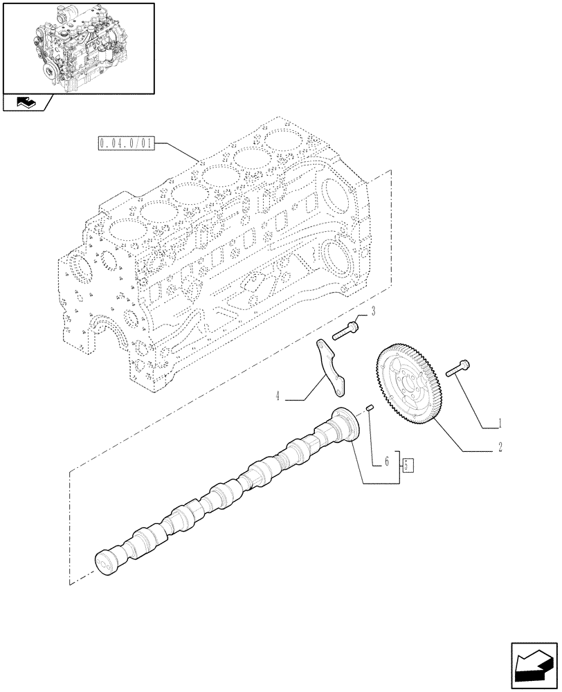 Схема запчастей Case IH MAXXUM 140 - (0.12.0/01) - CAMSHAFT - TIMING CONTROL (STD + VAR.330003-332115) (01) - ENGINE