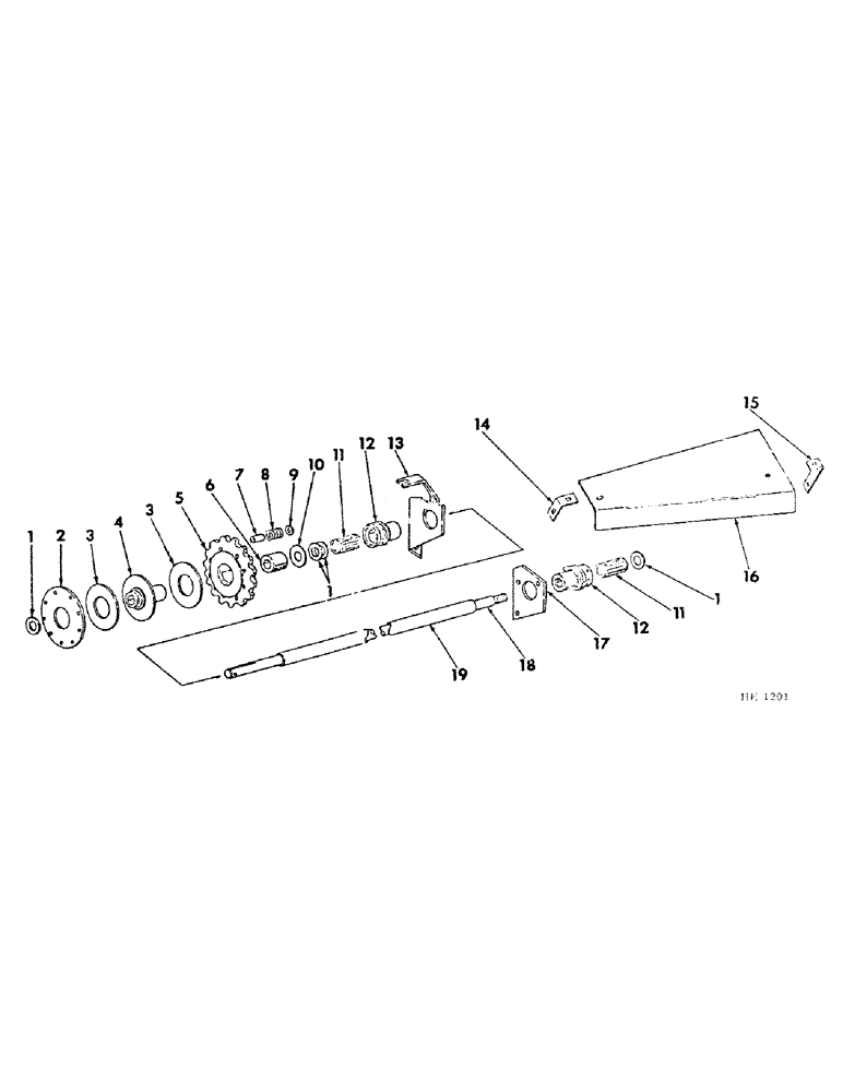 Схема запчастей Case IH 130 - (H-14) - SIDE DRIVE CLUTCH AND SHAFT 