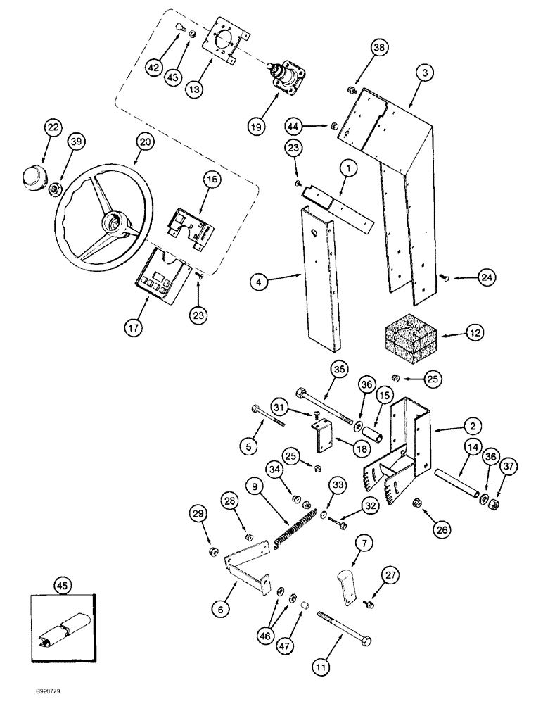 Схема запчастей Case IH 2022 - (5-02) - STEERING WHEEL AND SUPPORT (04) - STEERING