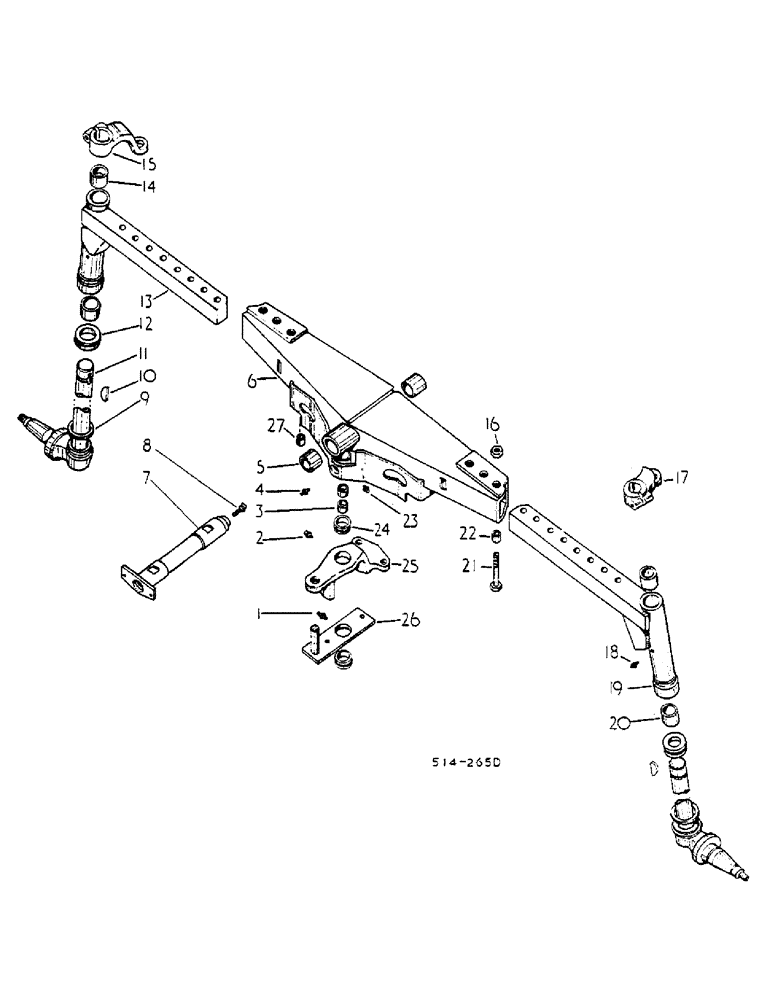 Схема запчастей Case IH 584 - (14-007) - FRONT AXLE, STRAIGHT, HEAVY DUTY Suspension