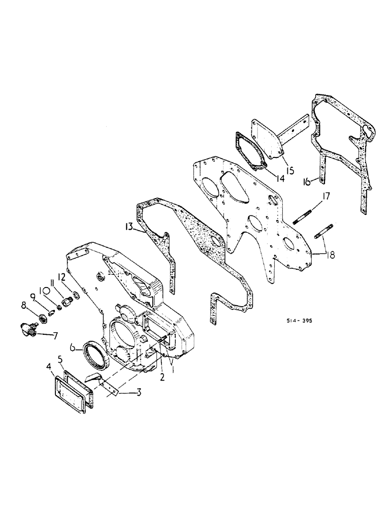 Схема запчастей Case IH 584 - (12-061) - CRANKCASE FRONT COVER Power