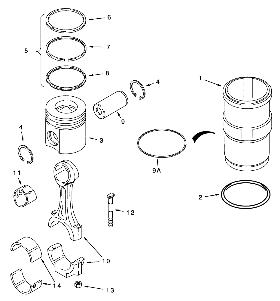 Схема запчастей Case IH MX275 - (02-30A) - PISTONS - CONNECTING RODS, MX275, 8.3 LITER ENGINE (02) - ENGINE