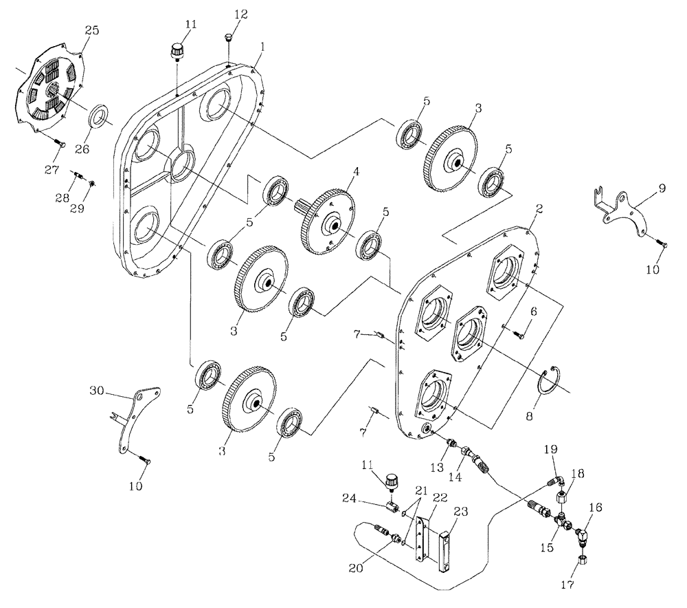 Схема запчастей Case IH 7700 - (C06[01]) - GEARBOX, 108, COMMERCIAL Engine & Engine Attachments