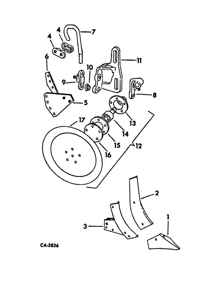 Схема запчастей Case IH 92 - (D-25) - ROTARY MOLDBOARD BOTTOM, ADJUSTABLE ANGLE, QUANTITIES SHOWN ARE PER ROW 