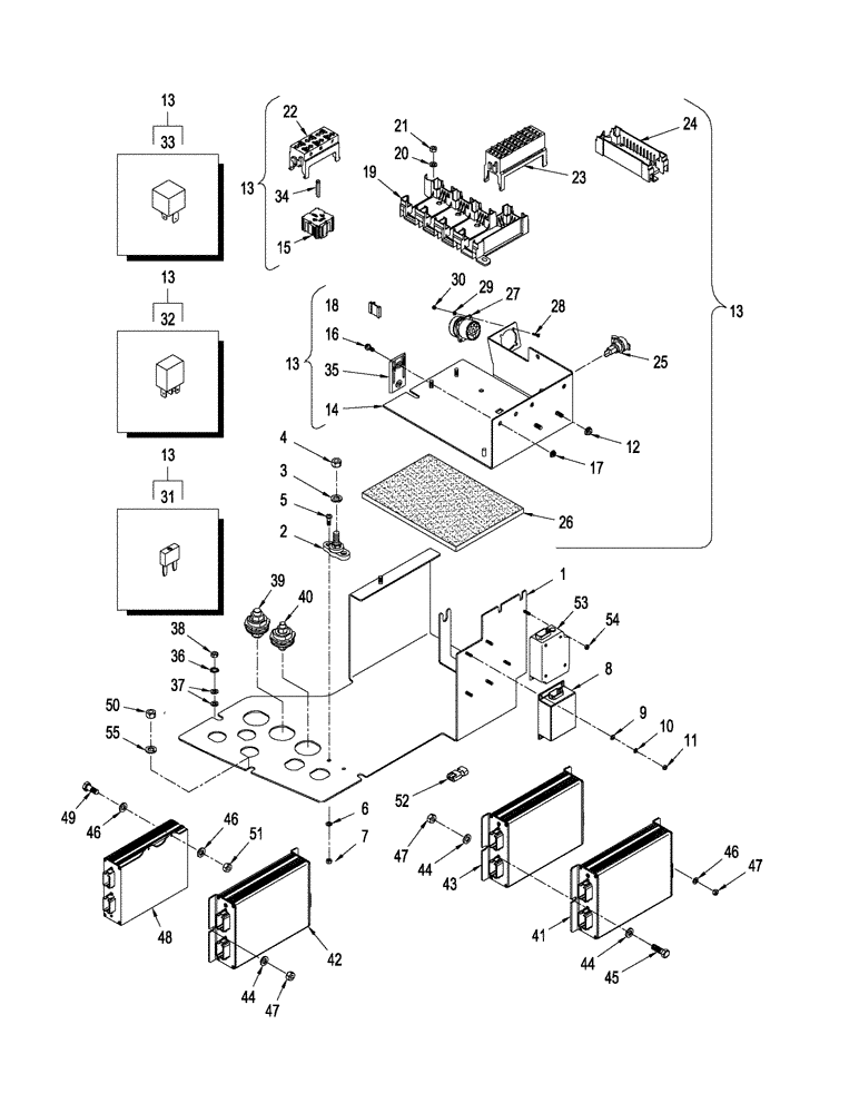 Схема запчастей Case IH STEIGER 330 - (04-24) - ELECTRONIC MODULE ASSY (04) - ELECTRICAL SYSTEMS