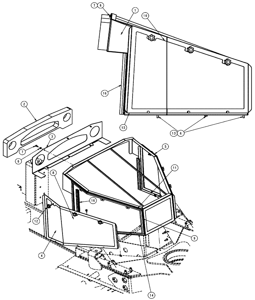 Схема запчастей Case IH FLX3510 - (04-023) - AIR SCREEN GROUP Frame & Suspension