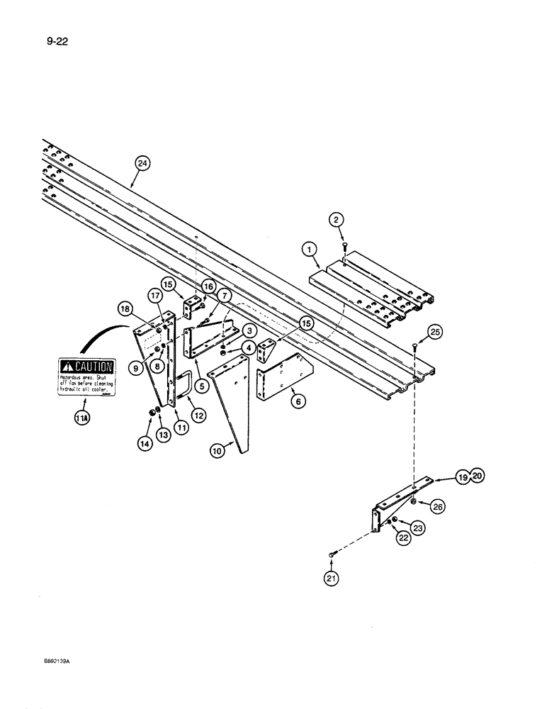 Схема запчастей Case IH 8600 - (9-022) - HOPPER STEPS AND PLATFORM, UNITS WITHOUT SIDE GUARD RAILS (09) - CHASSIS/ATTACHMENTS