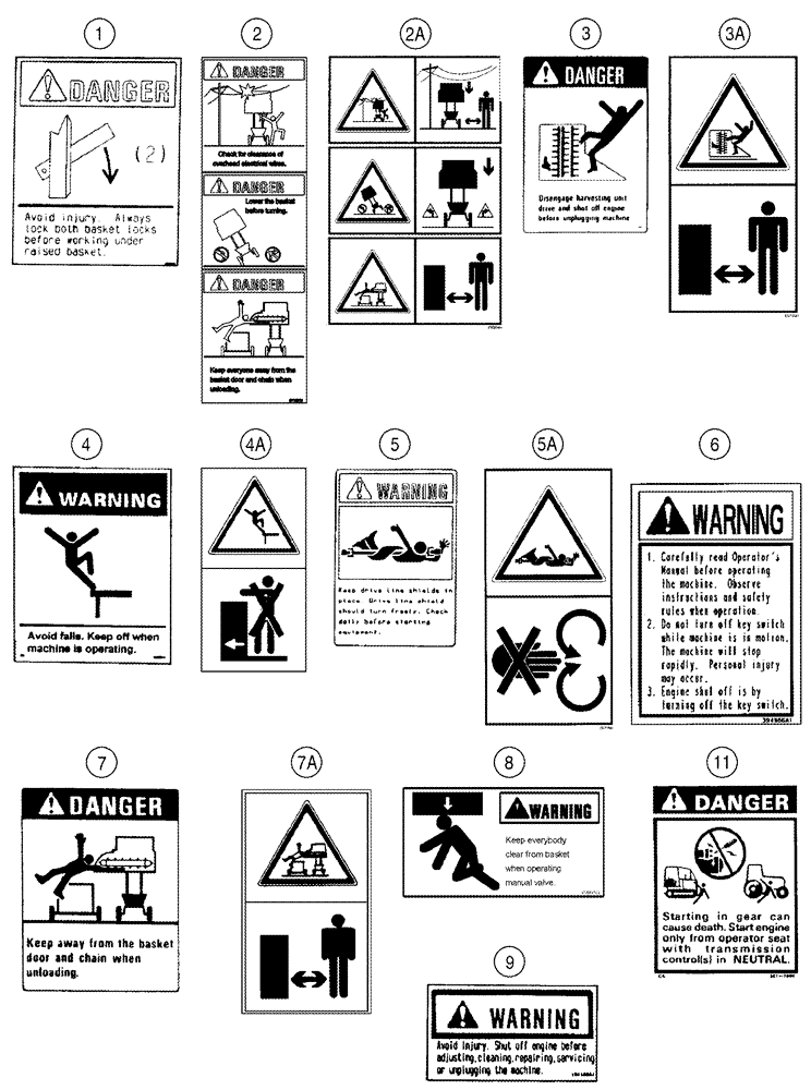 Схема запчастей Case IH CPX620 - (09F-16) - DECALS - CAUTION, WARNING AND DANGER (12) - CHASSIS