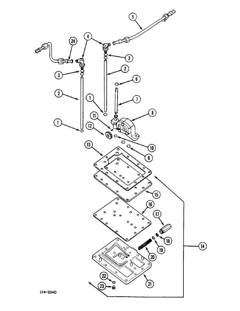 Схема запчастей Case IH 248 - (8-706) - HYDRAULIC PUMP AND CONNECTIONS (08) - HYDRAULICS